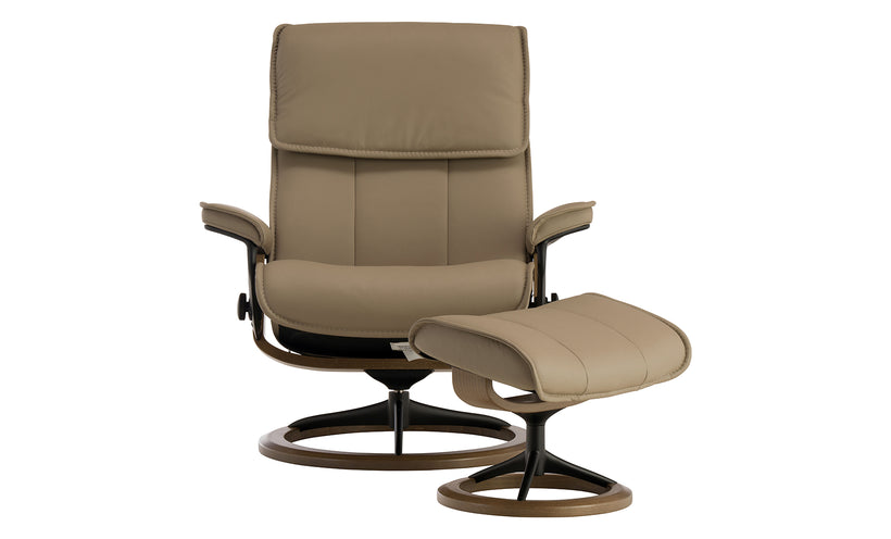 Stressless Admiral Chair and Ottoman (Large)